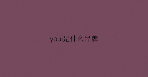 youi是什么品牌(youn是什么牌子)