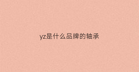 yz是什么品牌的轴承(yf轴承是什么牌子)
