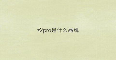 z2pro是什么品牌(z2pro旗舰版)