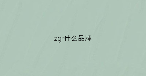 zgr什么品牌(zr是什么品牌)