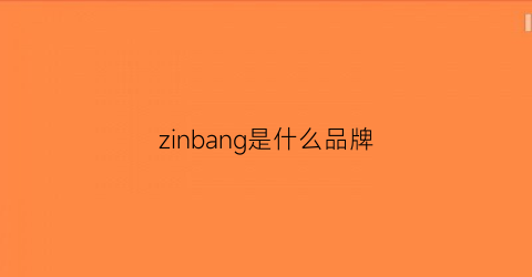 zinbang是什么品牌(zingin是什么牌子)