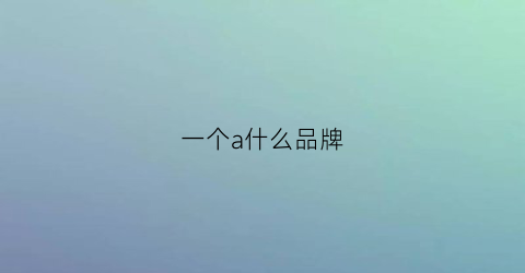 一个a什么品牌(一个a是什么牌子)