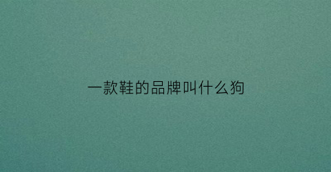 一款鞋的品牌叫什么狗