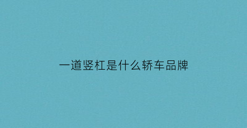 一道竖杠是什么轿车品牌(一道竖杠是什么轿车品牌标志)