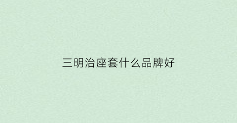 三明治座套什么品牌好