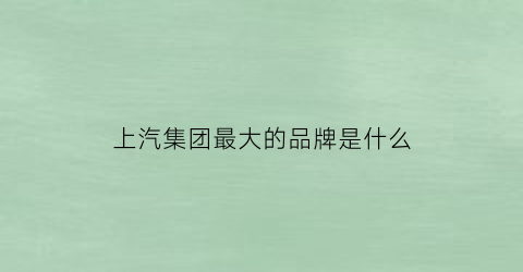 上汽集团最大的品牌是什么(上汽集团是国内最大的汽车制造商)