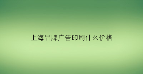 上海品牌广告印刷什么价格(上海广告制作公司排行榜)