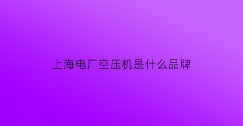 上海电厂空压机是什么品牌(上海电气压缩机泵业有限公司)