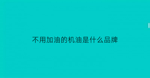 不用加油的机油是什么品牌