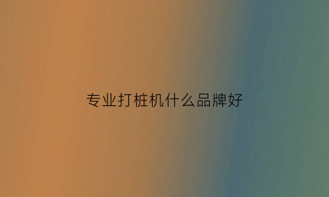 专业打桩机什么品牌好