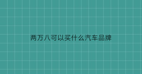 两万八可以买什么汽车品牌(两万六能买什么车)