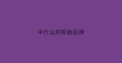 中什么的轮胎品牌(汽车轮胎中等品牌)