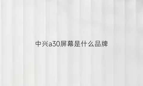 中兴a30屏幕是什么品牌