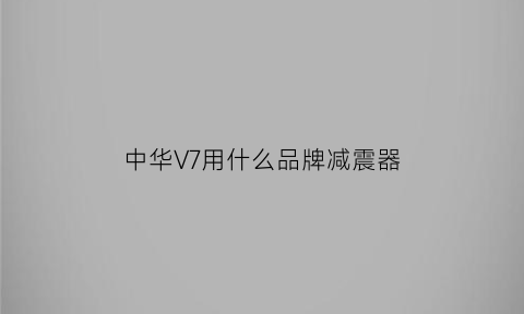 中华V7用什么品牌减震器(中华v5前减震多少钱一个)