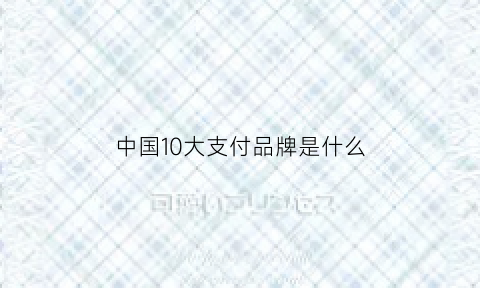 中国10大支付品牌是什么(2020年十大支付品牌)