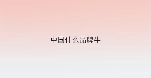 中国什么品牌牛