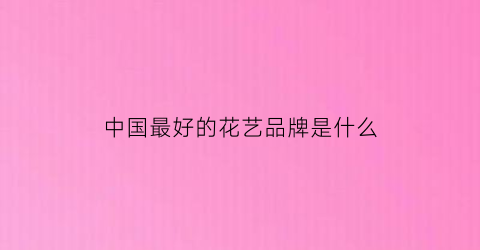 中国最好的花艺品牌是什么(高端花艺品牌)