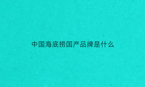 中国海底捞国产品牌是什么(海底捞是国产还是国外品牌)