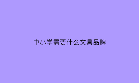 中小学需要什么文具品牌(中学需要的文具)