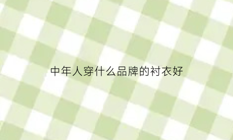 中年人穿什么品牌的衬衣好(中年穿什么牌子)