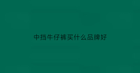 中挡牛仔裤买什么品牌好(中挡牛仔裤买什么品牌好一点)