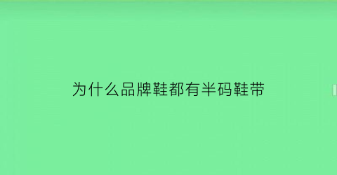 为什么品牌鞋都有半码鞋带(鞋子尺码为什么有的有半码)