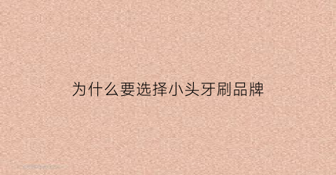 为什么要选择小头牙刷品牌(市面上比较好用的小头牙刷)
