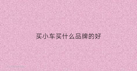 买小车买什么品牌的好(买小车哪个牌子比较好)