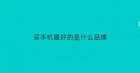 买手机最好的是什么品牌(买手机哪个牌子的比较好)