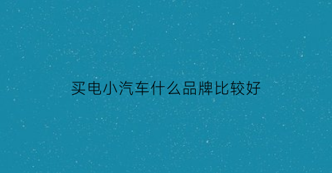 买电小汽车什么品牌比较好(买电动汽车买什么品牌比较好)