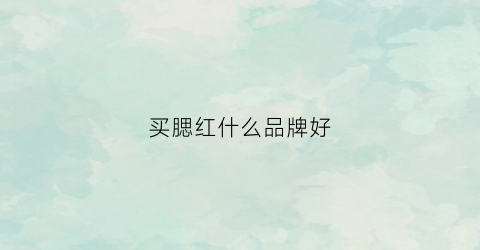 买腮红什么品牌好(腮红哪个牌子好吃)
