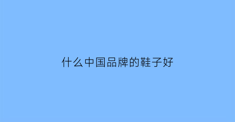什么中国品牌的鞋子好(中国什么品牌鞋子最好)