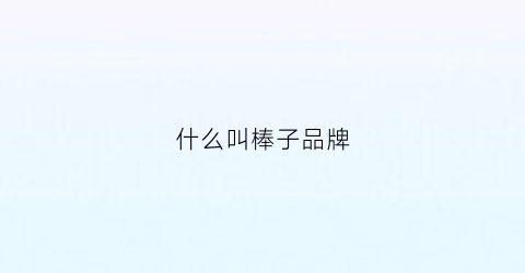 什么叫棒子品牌(棒子的定义)