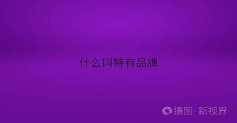 什么叫特有品牌(有特性的品牌)