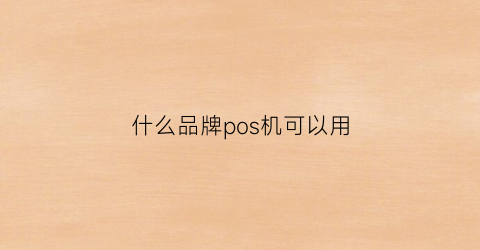 什么品牌pos机可以用(哪种pos机)