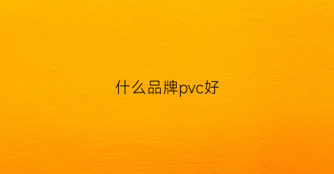 什么品牌pvc好(十大品牌pvc)