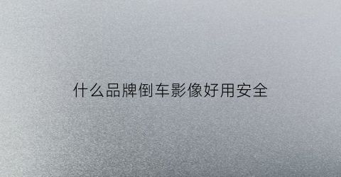 什么品牌倒车影像好用安全(什么牌子倒车影像质量要好)