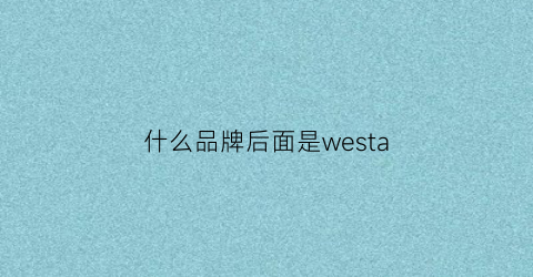 什么品牌后面是westa