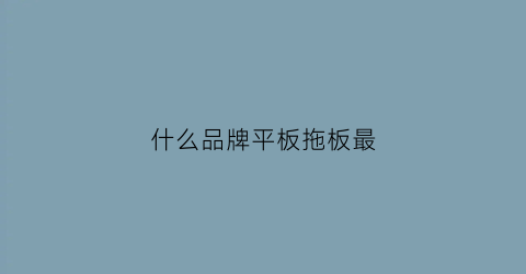 什么品牌平板拖板最(平板拖哪种好用)