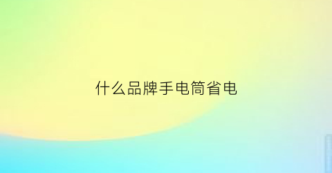 什么品牌手电筒省电(什么牌子手电筒性价比高)