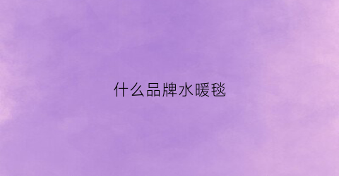 什么品牌水暖毯(市面上哪种水暖毯好)