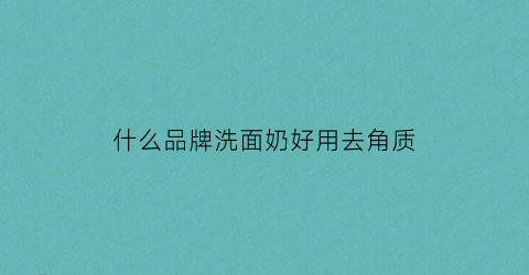 什么品牌洗面奶好用去角质(什么品牌洗面奶好用去角质的)