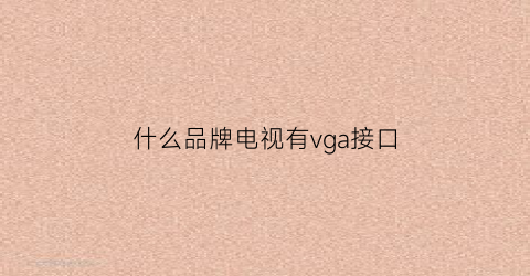 什么品牌电视有vga接口(电视机上的vga接口是公的还是母的)