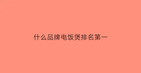 什么品牌电饭煲排名第一(小型电饭煲1一2人哪种好)