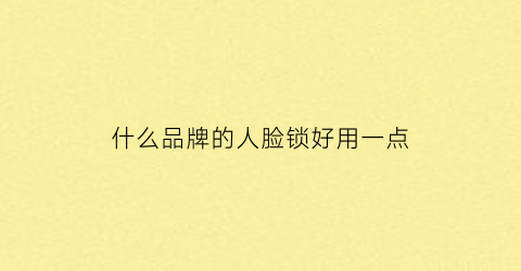 什么品牌的人脸锁好用一点(最好用的人脸识别锁)
