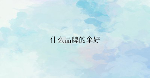 什么品牌的伞好(什么品牌的伞好用又实惠)