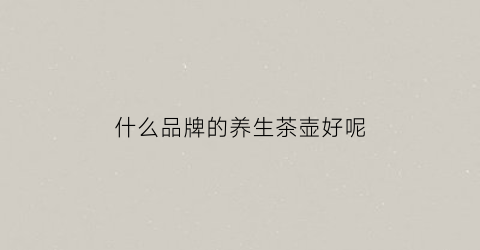 什么品牌的养生茶壶好呢(养身茶壶哪个牌子好)