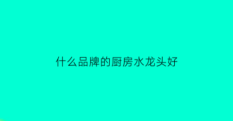 什么品牌的厨房水龙头好(什么品牌的厨房水龙头好一点)