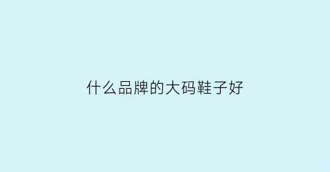 什么品牌的大码鞋子好(什么牌子的大码女鞋好)