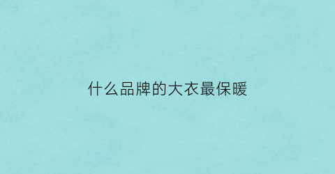 什么品牌的大衣最保暖(什么品牌的大衣最保暖最好)